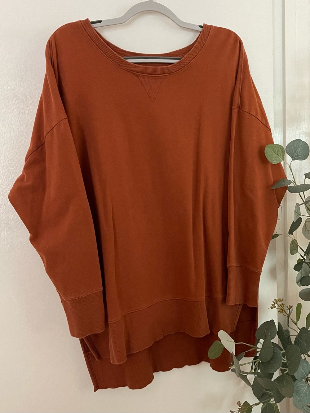 Terra & Sky Rust Oversized Crewneck Sweater